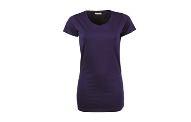 Stretch dames t-shirt - indigo blauw