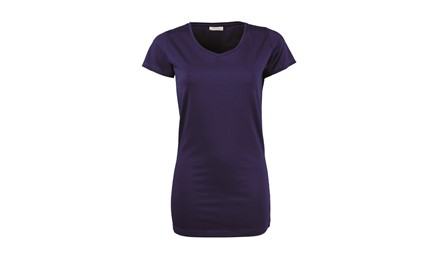 Stretch dames t-shirt - indigo blauw